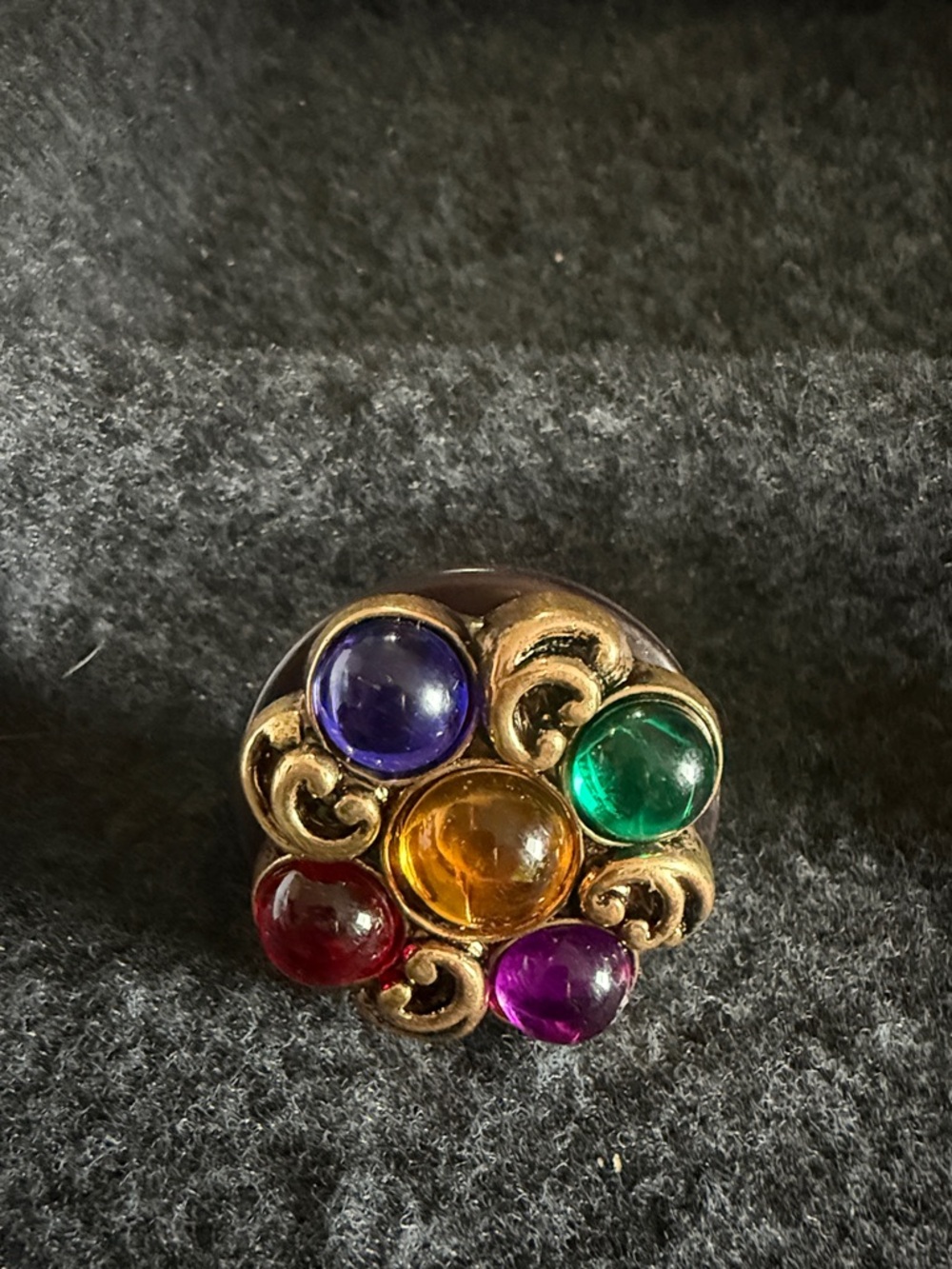 Multicolor Cabochon Cluster Statement Ring - Women Jewelry boho adjustable
